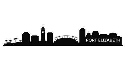 Fototapeta premium Port elizabeth south africa city skyline silhouette