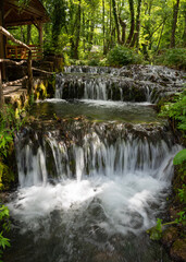 Cascade on Janj river at place called Janjske otoke near Sipovo, tourist destination