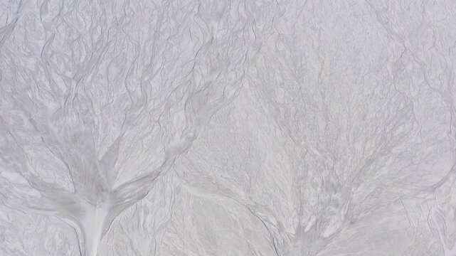 Aerial drone view of tailings pond near a cement factory near to Devnya, Varna, Bulgaria. Industrial scene of environmental impact