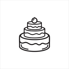 line cake icon. isolated on white background
