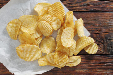 Heap of potato chips