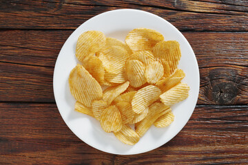 Potato chips on a plate