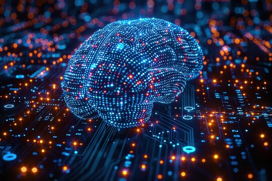 Digital Brain Circuitry: AI Intelligence Concept