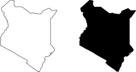Outline and silhouette map of kenya © mohammad
