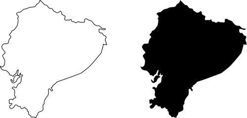 Outline and silhouette map of a unique island shape