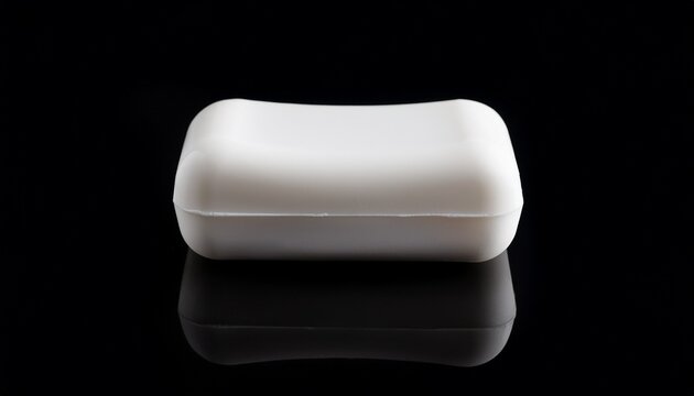 simple rectangular soap bar against a plain black background for hygiene and cleanliness concept