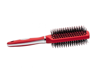 Red hair brush isolated on transparent background