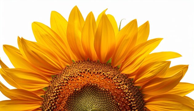 blooming sunflower blossom on white background - Powered by Adobe
