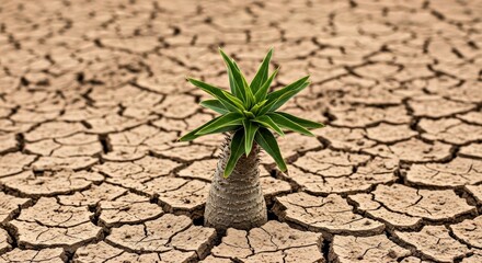 Dorstenia Gigas with Short Trunk Few Broad Leaves Star Shaped Inflorescence Endemic Plant