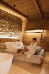 Cozy hotel room with elegant design and relaxation area