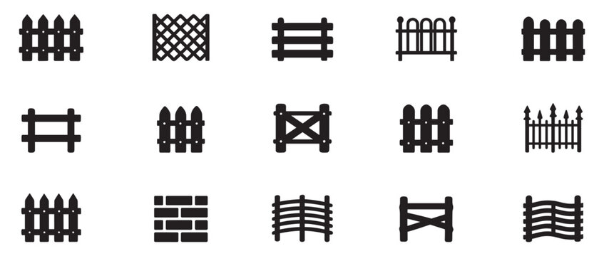 Fence icon set. Simple set of fence vector icons. Simple illustration. Vector Illustration. Vector Graphic. EPS 10