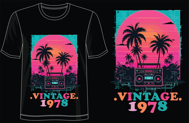 Vintage 1978 Typography T-Shirt Design, Classic Retro 70s Graphic Tee, Distressed 1978 Birth Year Shirt for Men and Women, Old-School Nostalgic Style Typography Tee, Perfect Birthday or Anniversary 