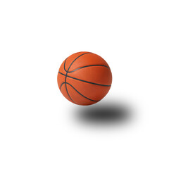 basketball ball isolated on white background, orange sports ball with shadow