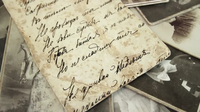 Vintage photos and text on a old photo