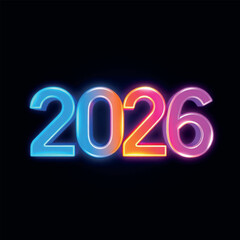 Glowing 2026 Text Art for New Year Celebration