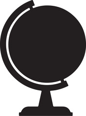 Black Silhouette of a Globe on a Stand world earth also transparent background
