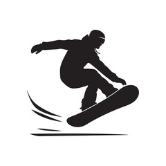 snowboard vector silhouette clip art logo design illustration. abstract snowboard icon set collection