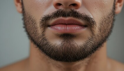 Obraz premium Close-up of short natural hair stubble on skin.