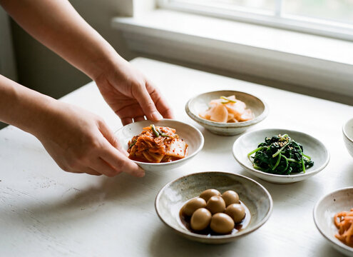 백반 한식 음식 포트레이트 Korean White Rice Meal Food Portrait