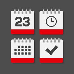 Icon page calendar - 23 day, agenda, check, timer