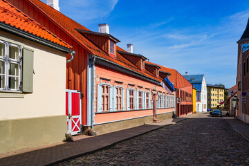 Wooden facade of the Tartu Toy Museum in Estonia