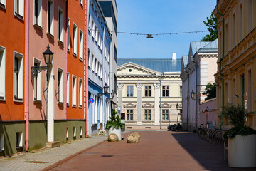 Rüütli pedestrian street in the Old Town of Tartu, Estonia