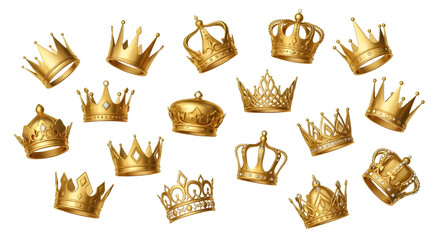 set of golden crowns
