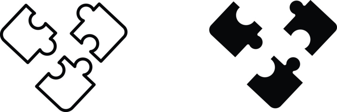 puzzle  icon vector graphic illustration  with white background flat hand made icon fill icon .