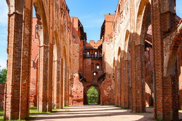 Nave of Tartu Cathedral aka Dorpat Cathedral, a former catholic church in Tartu (Dorpat), Estonia