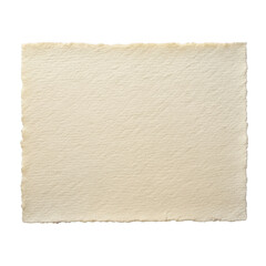 Cream paper with deckled edges isolated on transparent background