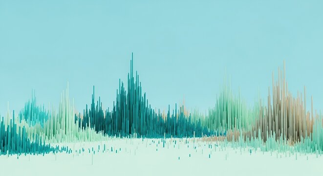 Modern abstract cityscape with a cool, calming gradient color palette perfect for technology, science, or innovative business concepts