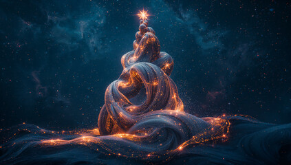 AI-generated image of a celestial Christmas tree 