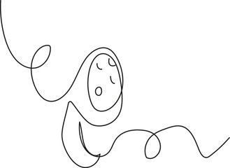 New born Baby Continuous One Line Drawing -
Baby Single Line Art - Modern Islamic Fashion Illustration
