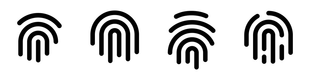 Simple clean fingerprint icon set design
