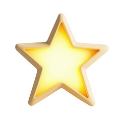Glowing yellow star shape isolated on transparent background