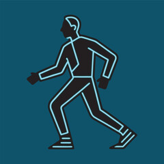 Neon Cyber Runner In Futuristic Motion Outline