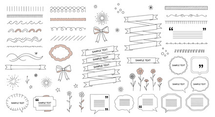 A set of elegant decorative frames and speech bubbles, perfect for adding a touch of sophistication and style to your designs isolated on