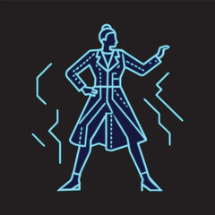 Cyberpunk Dancer Moving Through Neon City