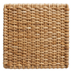 Wicker weave pattern texture square isolated on transparent background