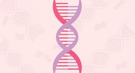 Modern DNA structure with pink hues perfect for scientific presentations or medical marketing materials that need a clean, modern aesthetic