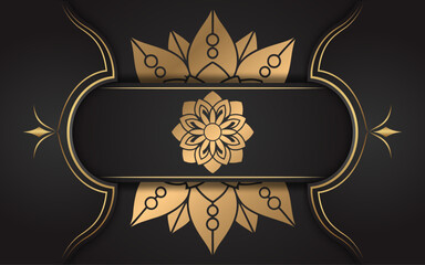 Elegant black and white mandala design with intricate floral patterns