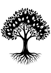 Naklejka premium tree silhouette vector illustrator black and write