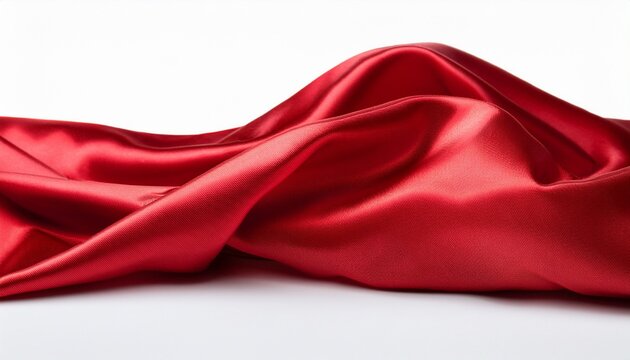 red satin fabric isolated on white background - Powered by Adobe