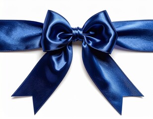 Luxurious Dark Blue Satin Ribbon Bow