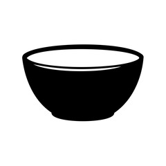 Simple black bowl illustration, a useful graphic for food and design applications