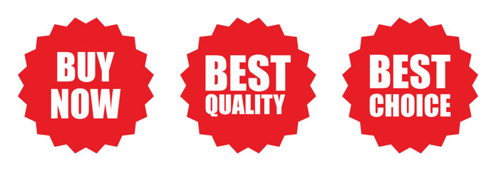 Best quality logo, best choice and buy now logo set. best quality design icon vector template	