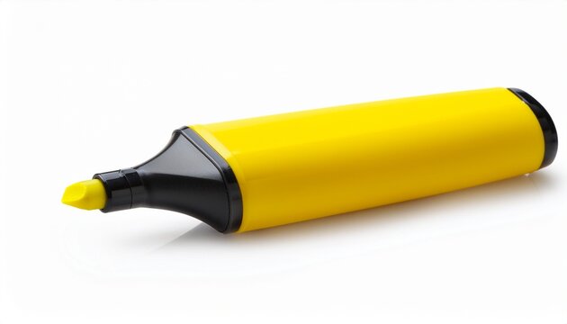 yellow marker pen isolated on white background