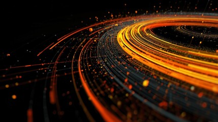 Abstract curved light trail suggesting dynamic digital pathway, symbolizing business transformation and executive coaching guiding strategic change.