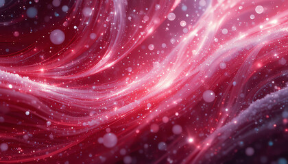 Swirling pink and red abstract light streaks with glitter