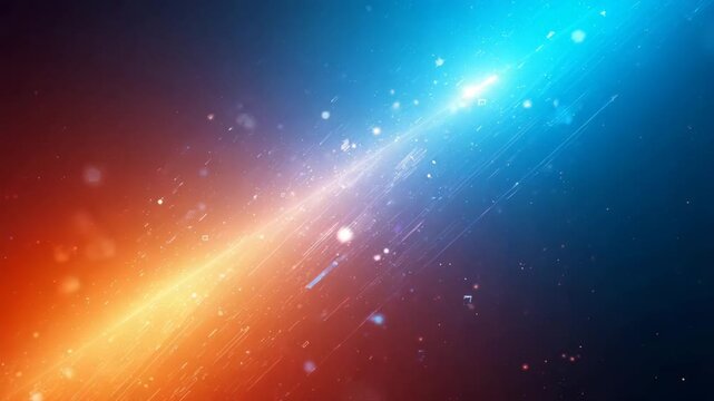 Abstract digital background with cool blue light streaks and geometric elements